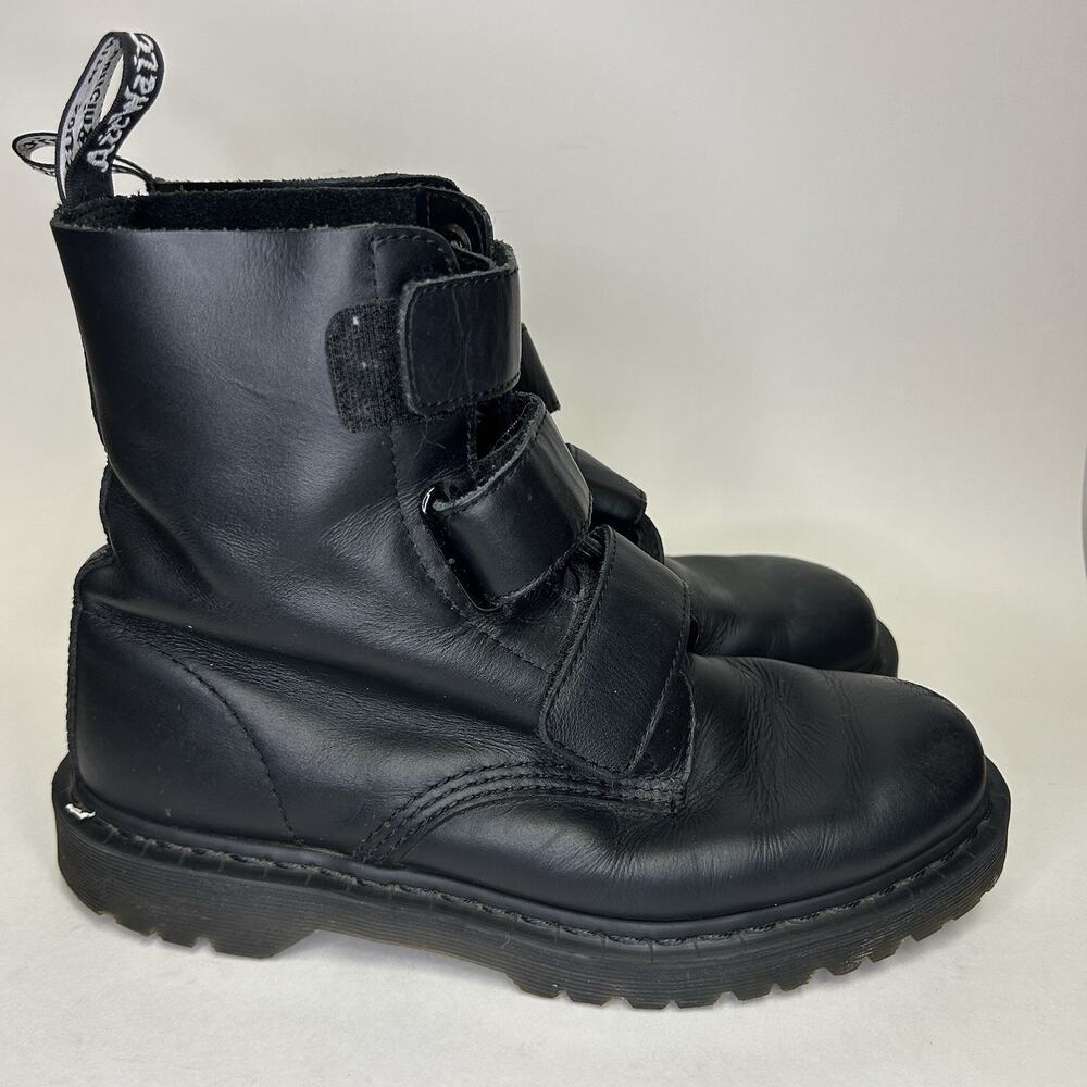 Docs Dr. Martens Coralia Black Combat Hook Loop Boots Size 9 US